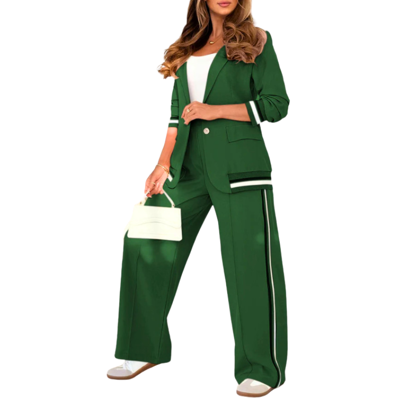 Teresa: Elegante conjunto de dos piezas con pantalón de pierna ancha