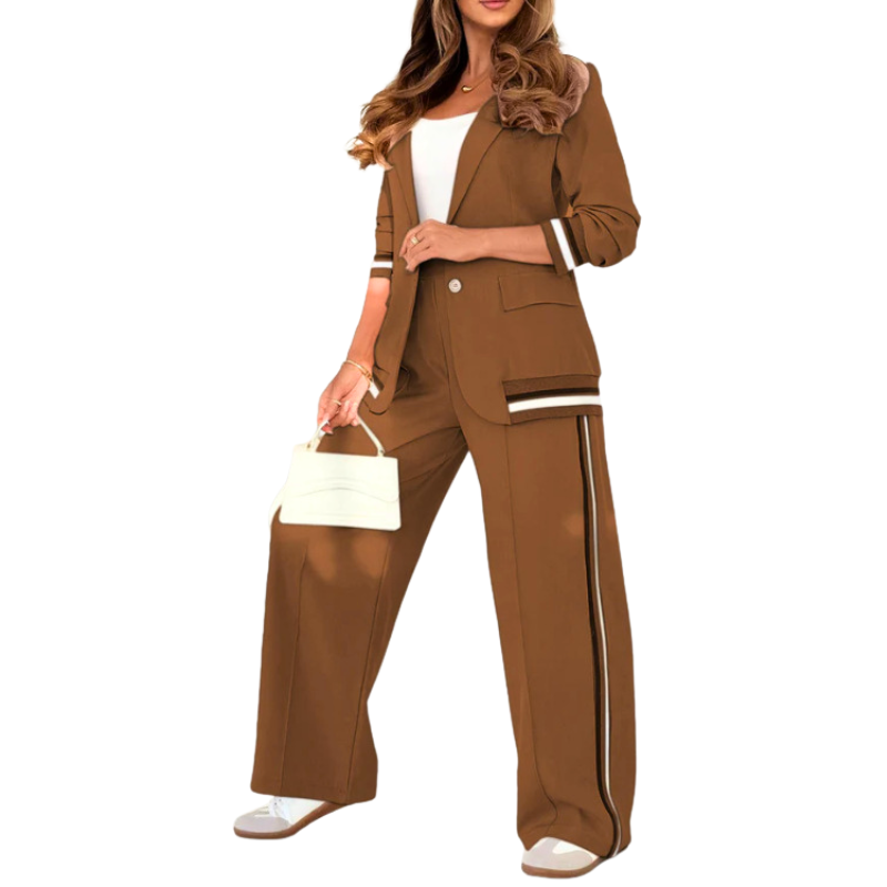 Teresa: Elegante conjunto de dos piezas con pantalón de pierna ancha