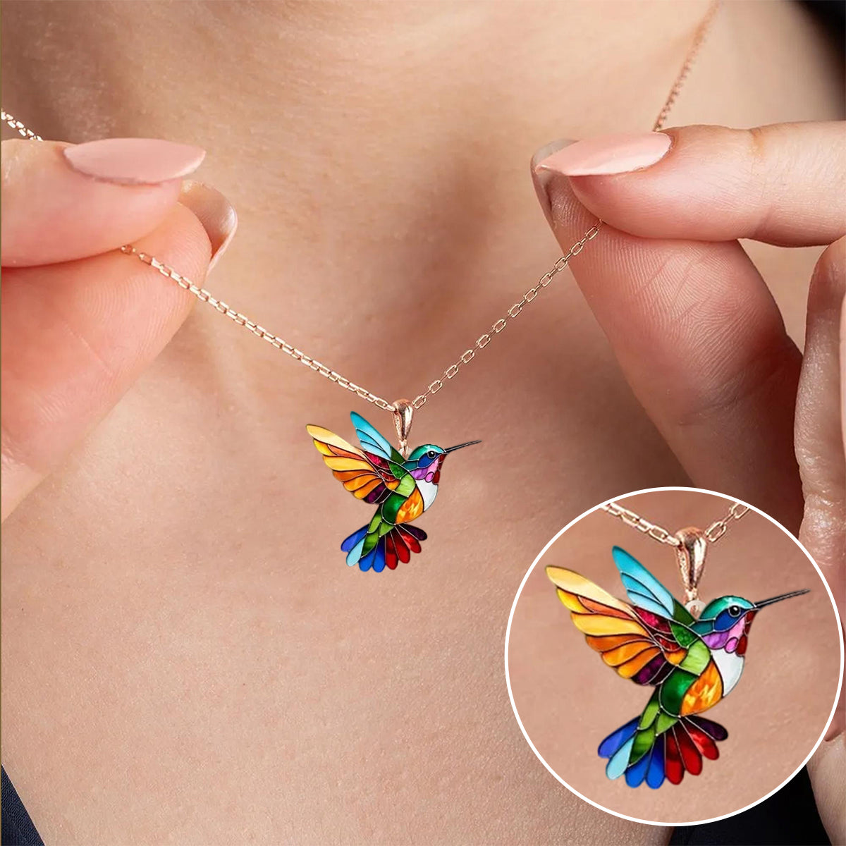 Collar de Colibrí con Aretes a Juego - Regalo Perfecto
