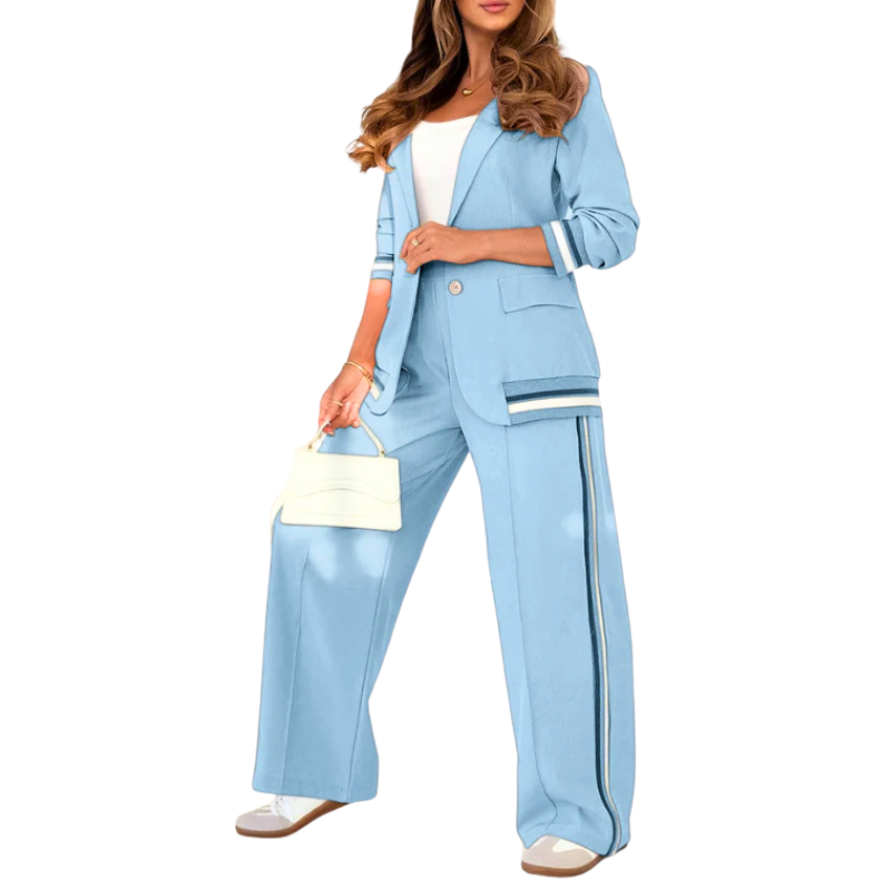 Teresa: Elegante conjunto de dos piezas con pantalón de pierna ancha