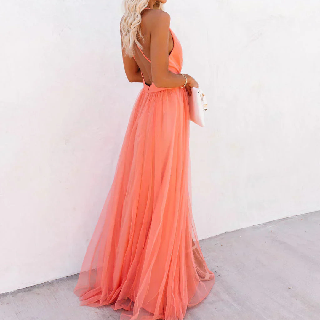 Irune | Vestido Largo Coral