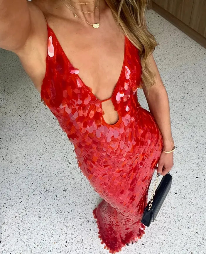 Kelany - Vestido Largo Maxi con Lentejuelas