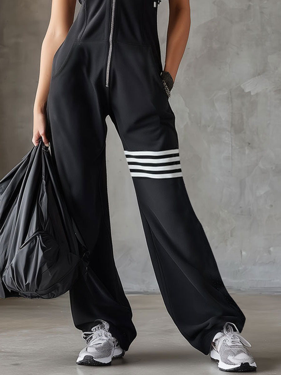 Daniela | Mono deportivo retro con capucha y rayas – estilo vintage, cómodo y versátil