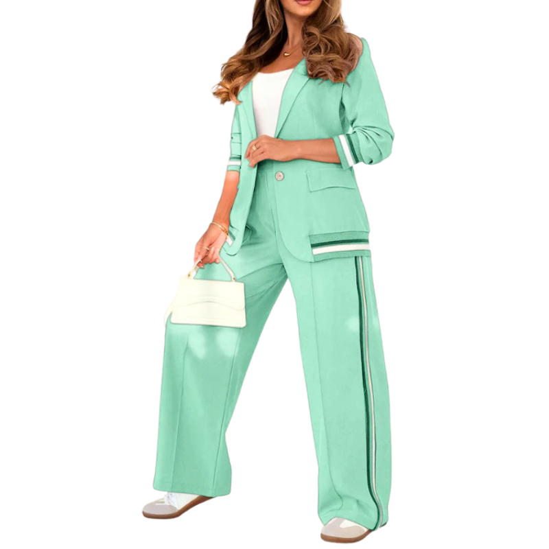 Teresa: Elegante conjunto de dos piezas con pantalón de pierna ancha
