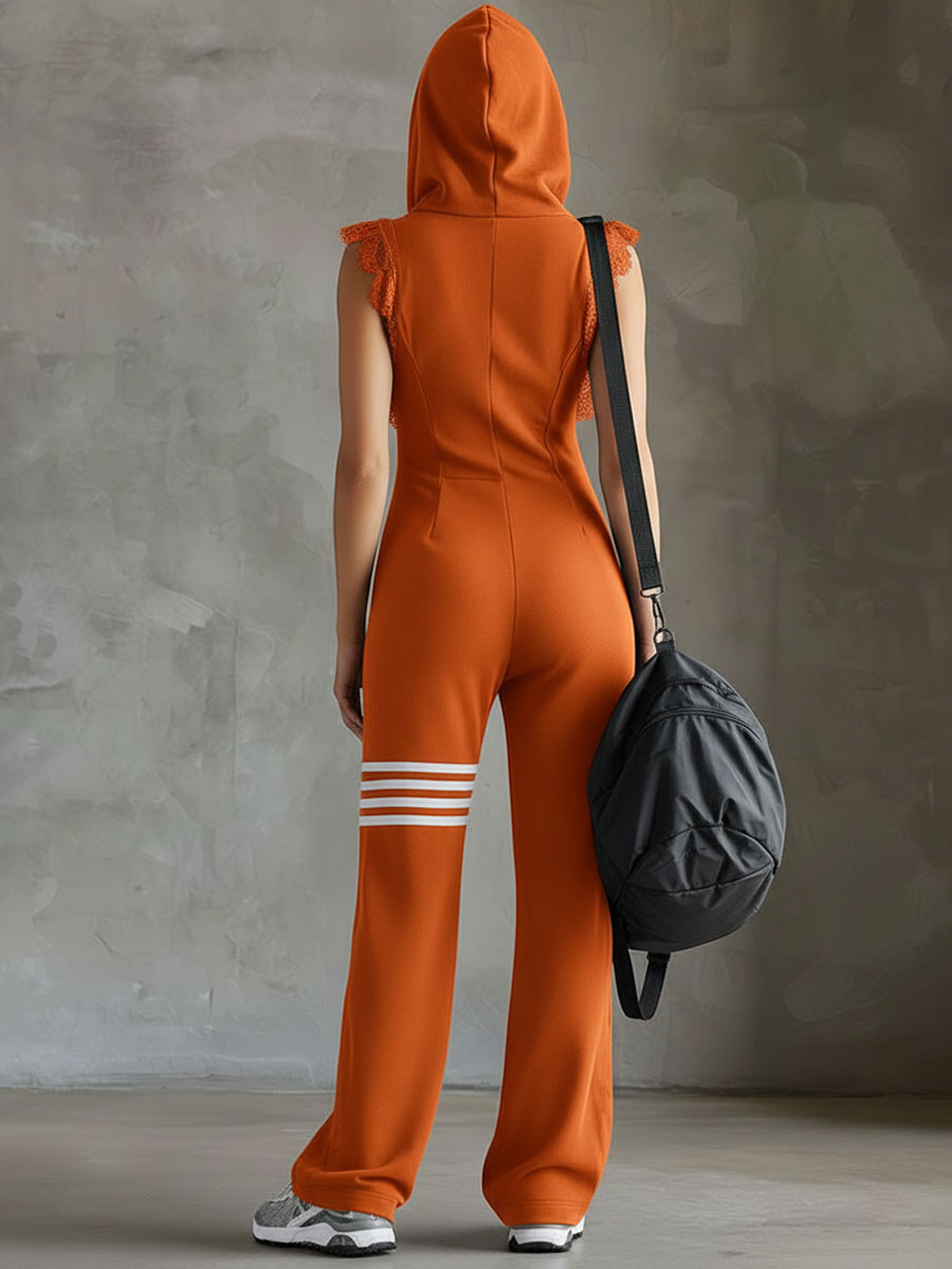 Daniela | Mono deportivo retro con capucha y rayas – estilo vintage, cómodo y versátil