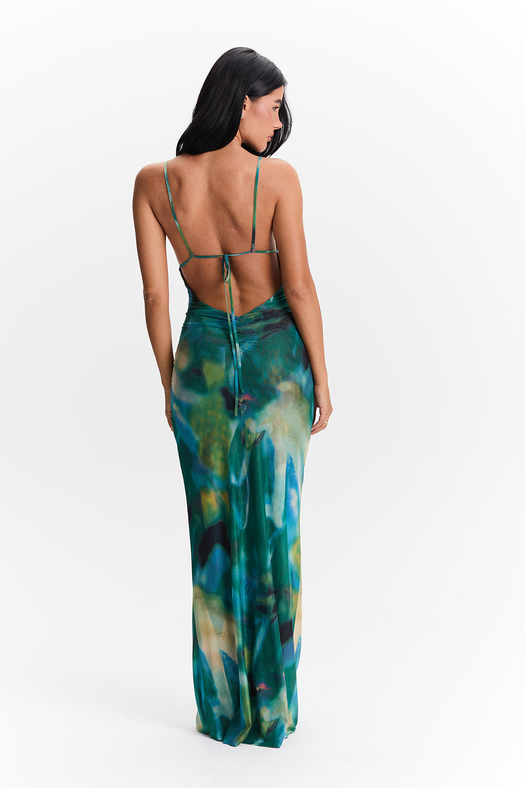 Veira™ | Vestido Maxi Malla Floral Verde