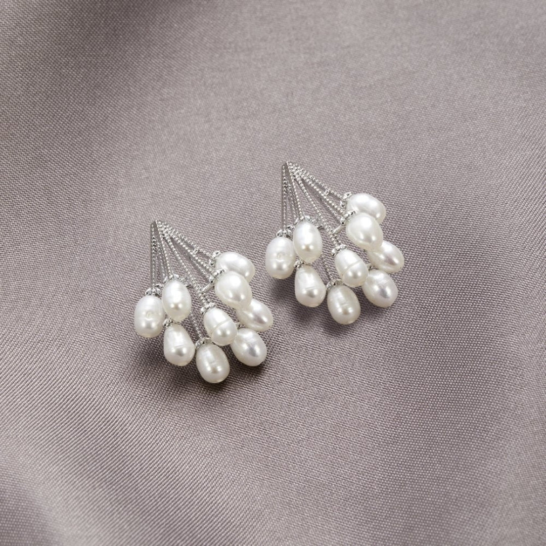 Pendientes de Perlas con Efecto Lluvia
