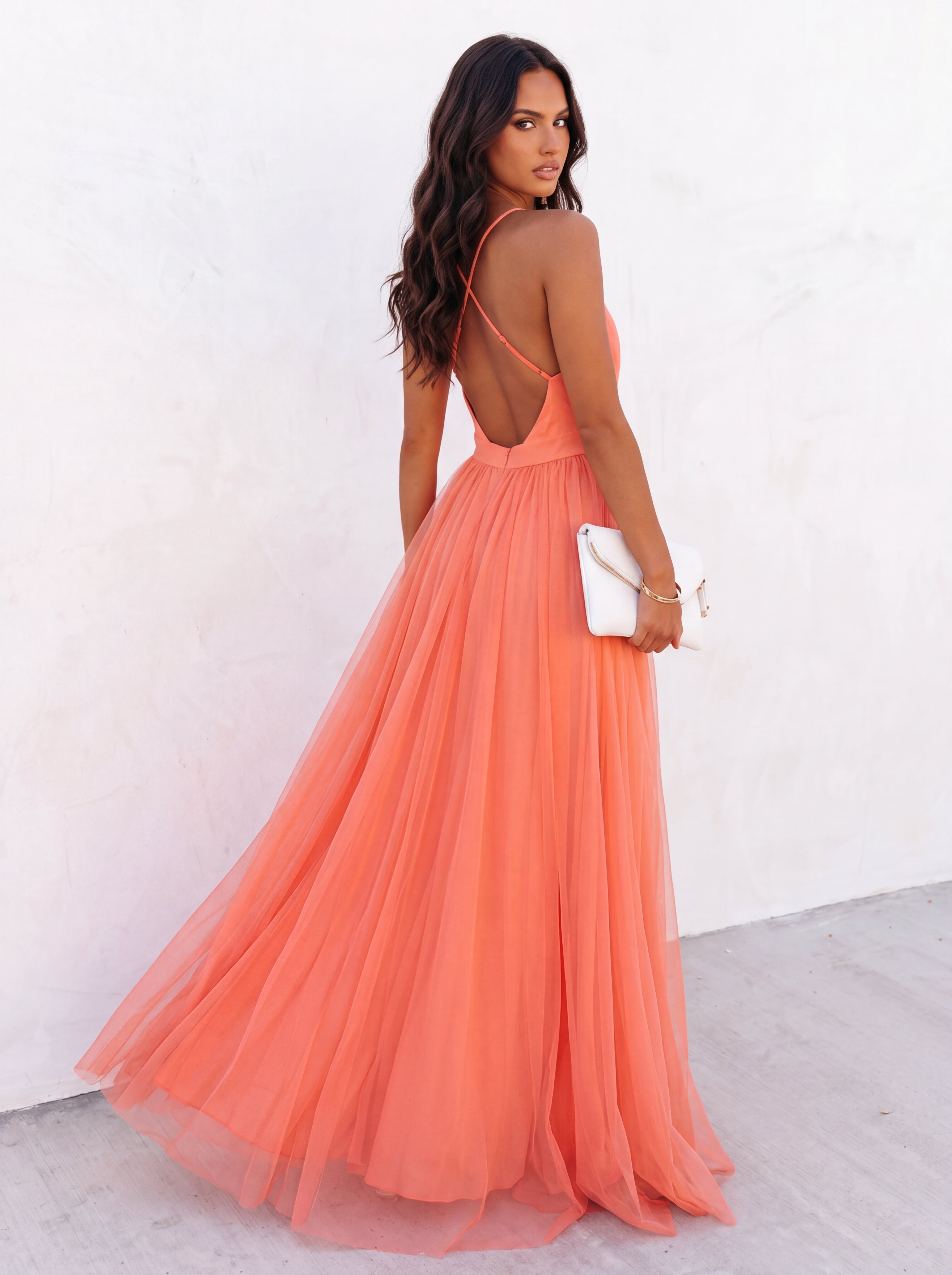 Irune | Vestido Largo Coral