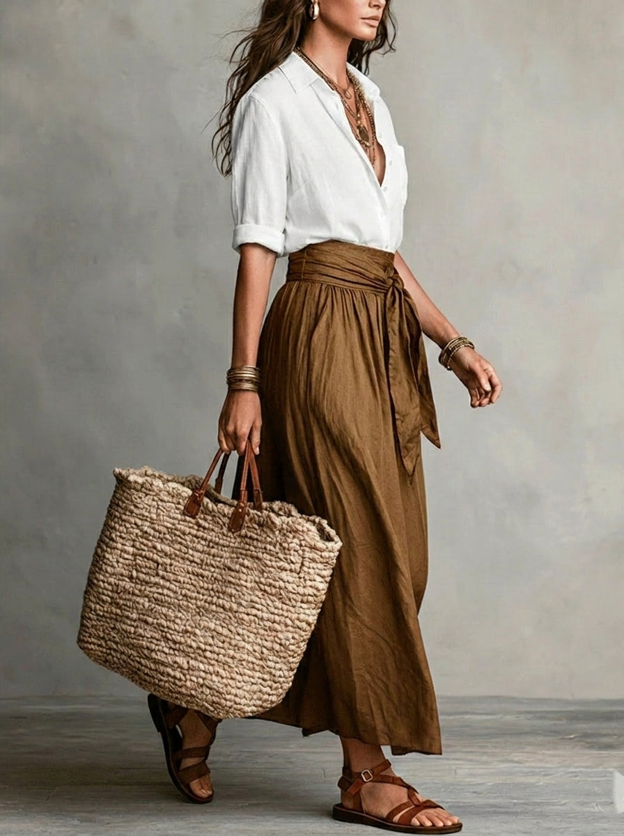 Nora | Conjunto Dos Piezas: Top Negro y Falda Midi