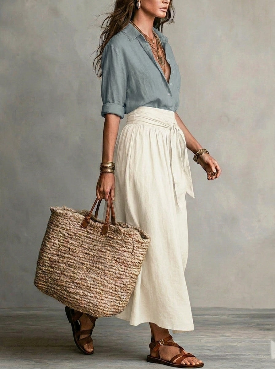 Nora | Conjunto Dos Piezas: Top Negro y Falda Midi