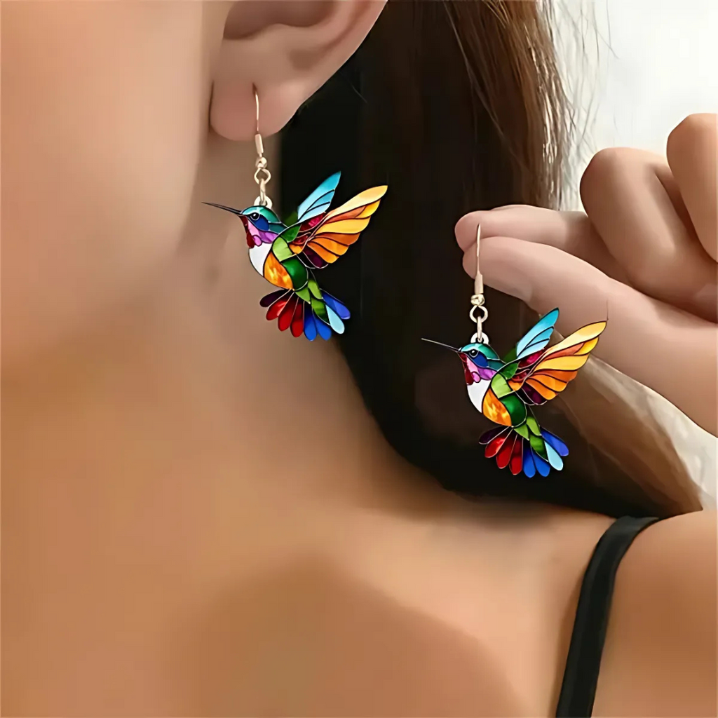 Collar de Colibrí con Aretes a Juego - Regalo Perfecto