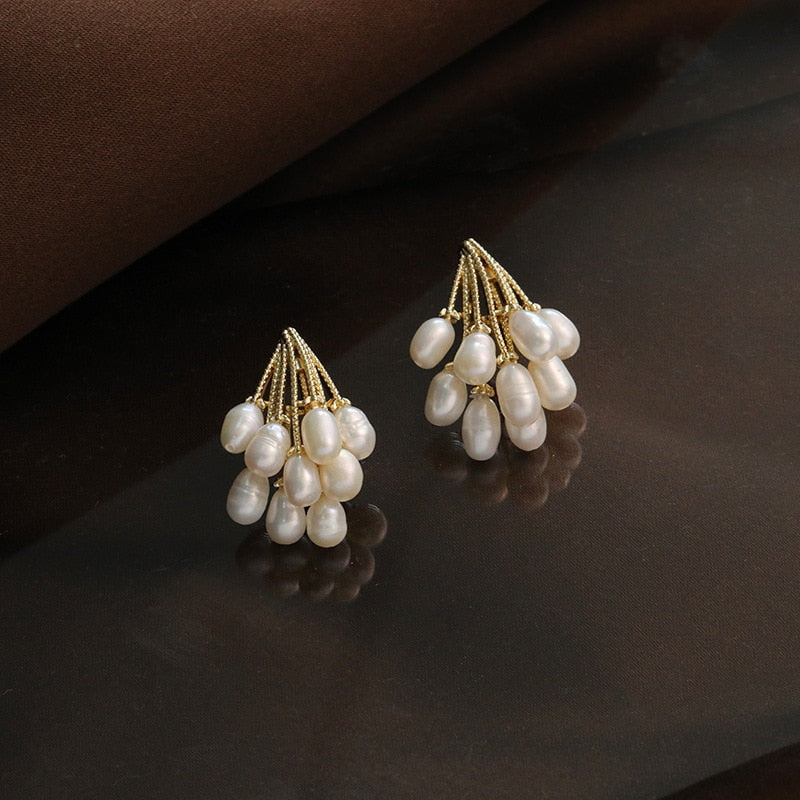 Pendientes de Perlas con Efecto Lluvia