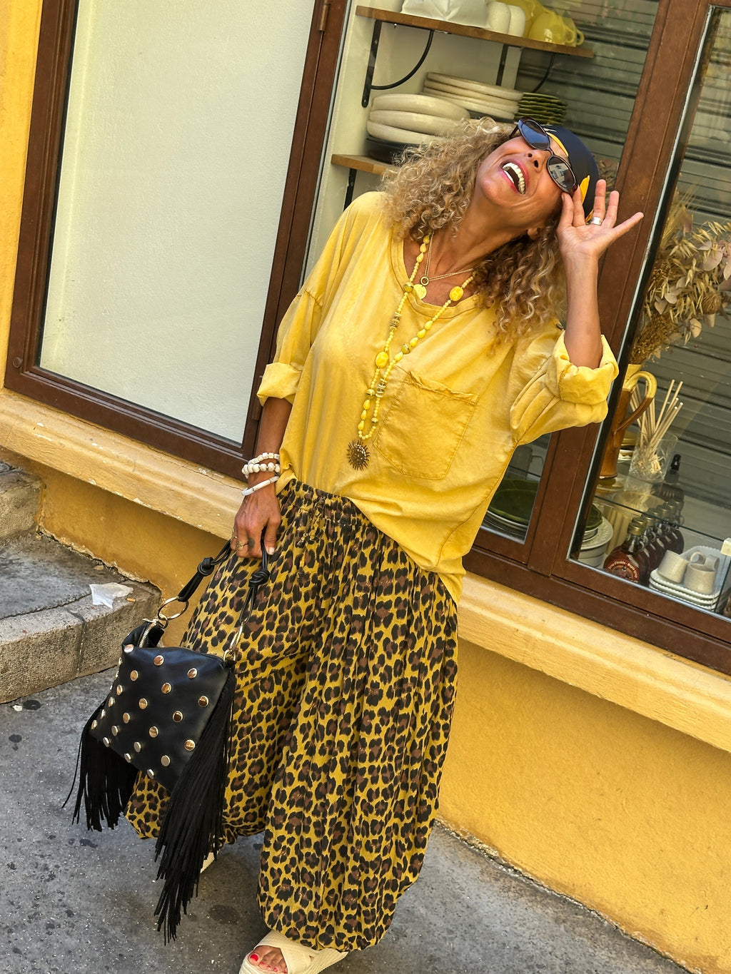 Blusa Mostaza Sol Estilo Boho Chic