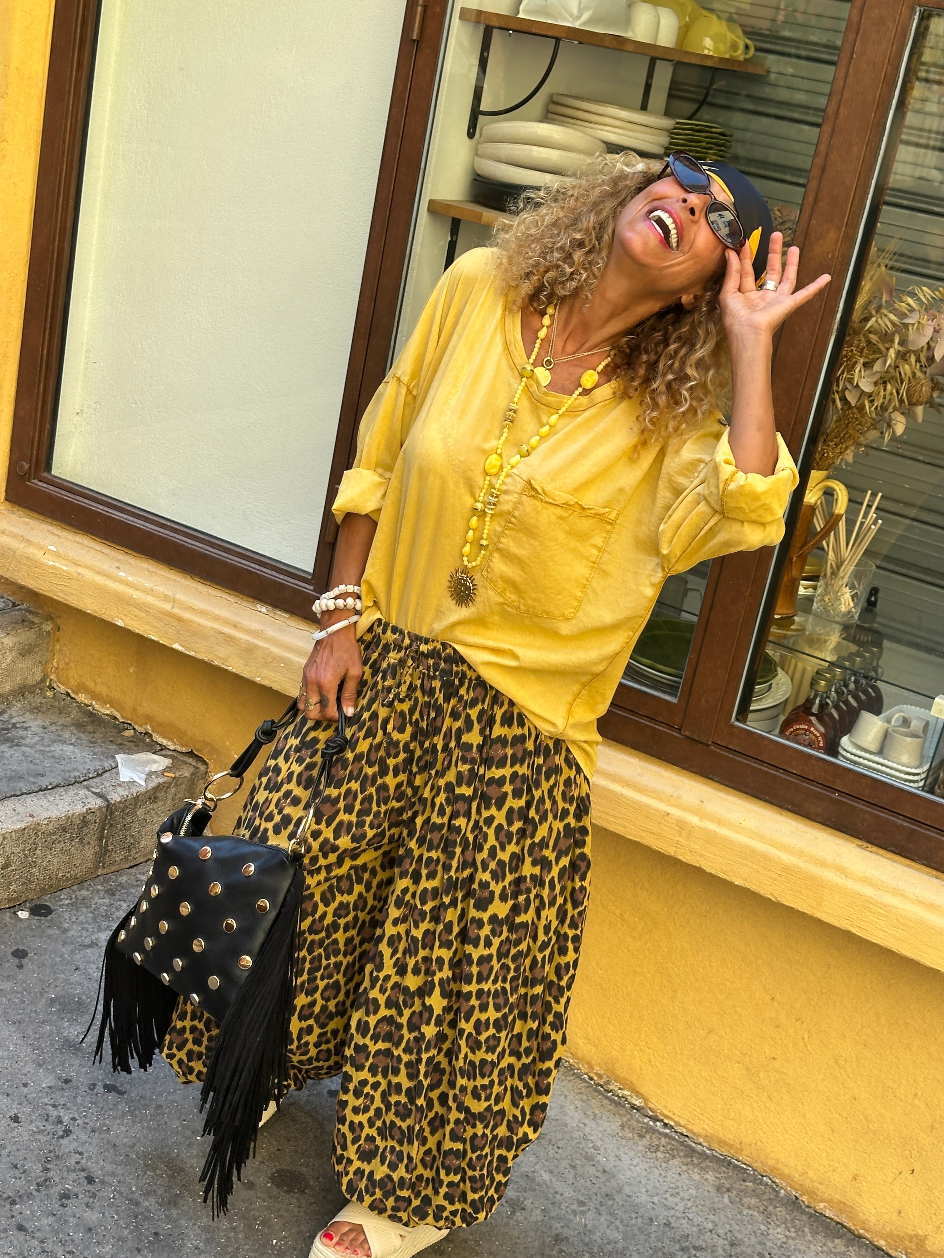Blusa Mostaza Sol Estilo Boho Chic