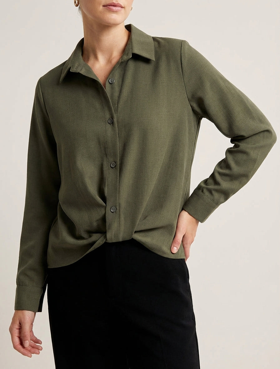 Camisa Oliva Elegance  Sofisticación y estilo atemporal
