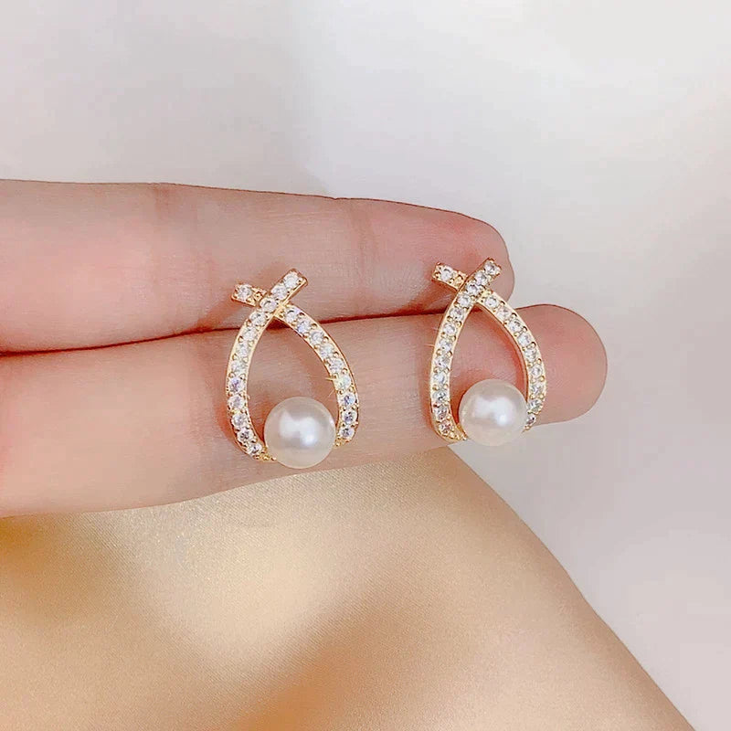 Pendientes de Perla con Brillo Deslumbrante