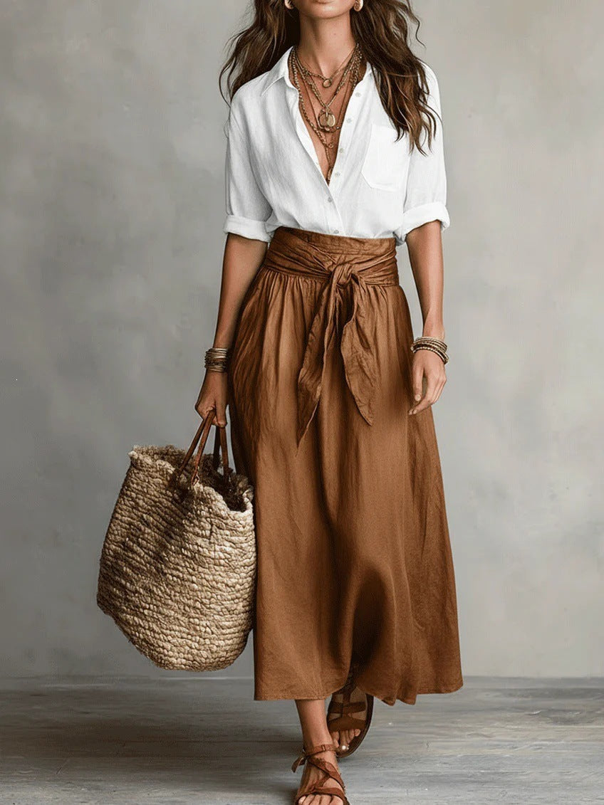 Nora | Conjunto Dos Piezas: Top Negro y Falda Midi