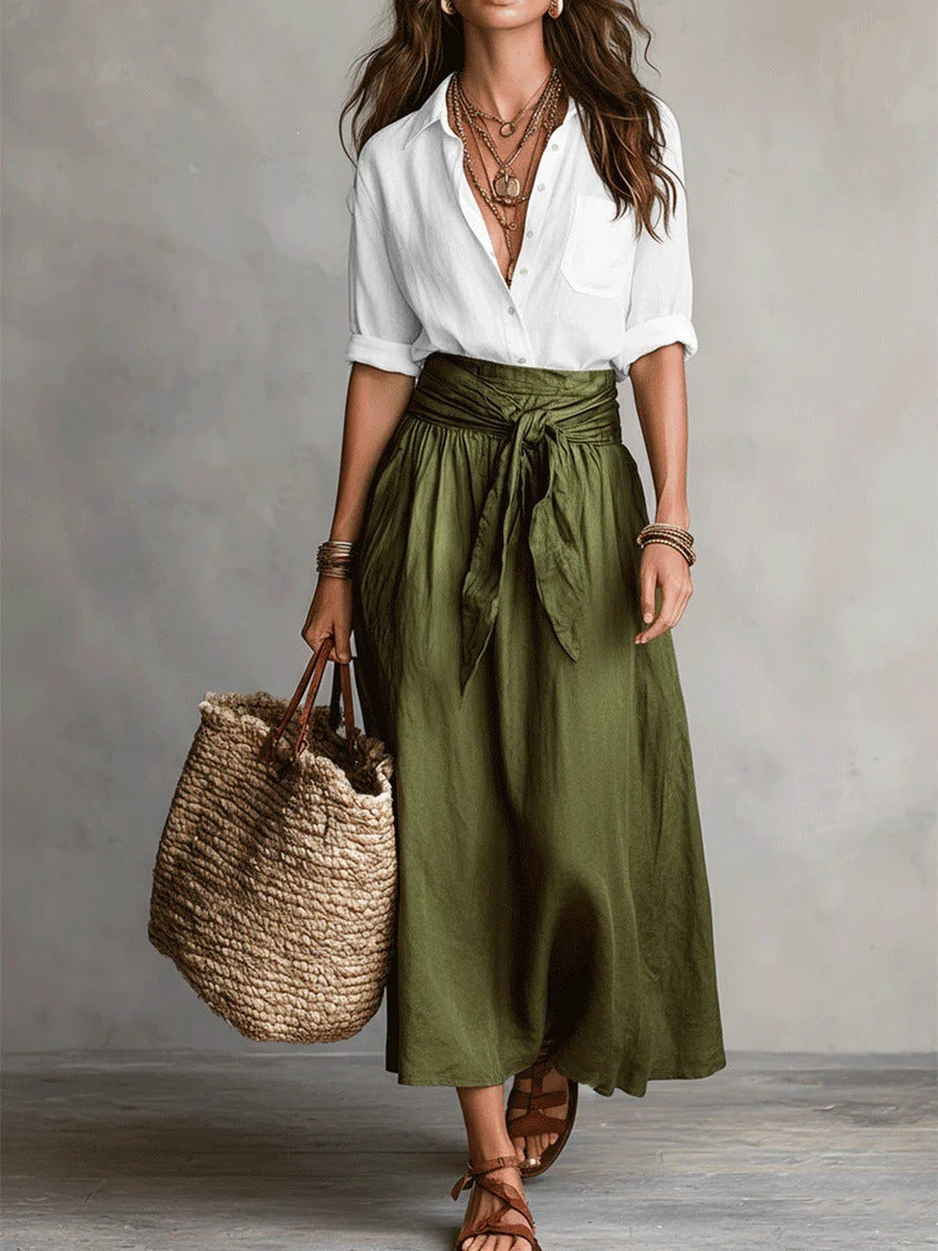 Nora | Conjunto Dos Piezas: Top Negro y Falda Midi
