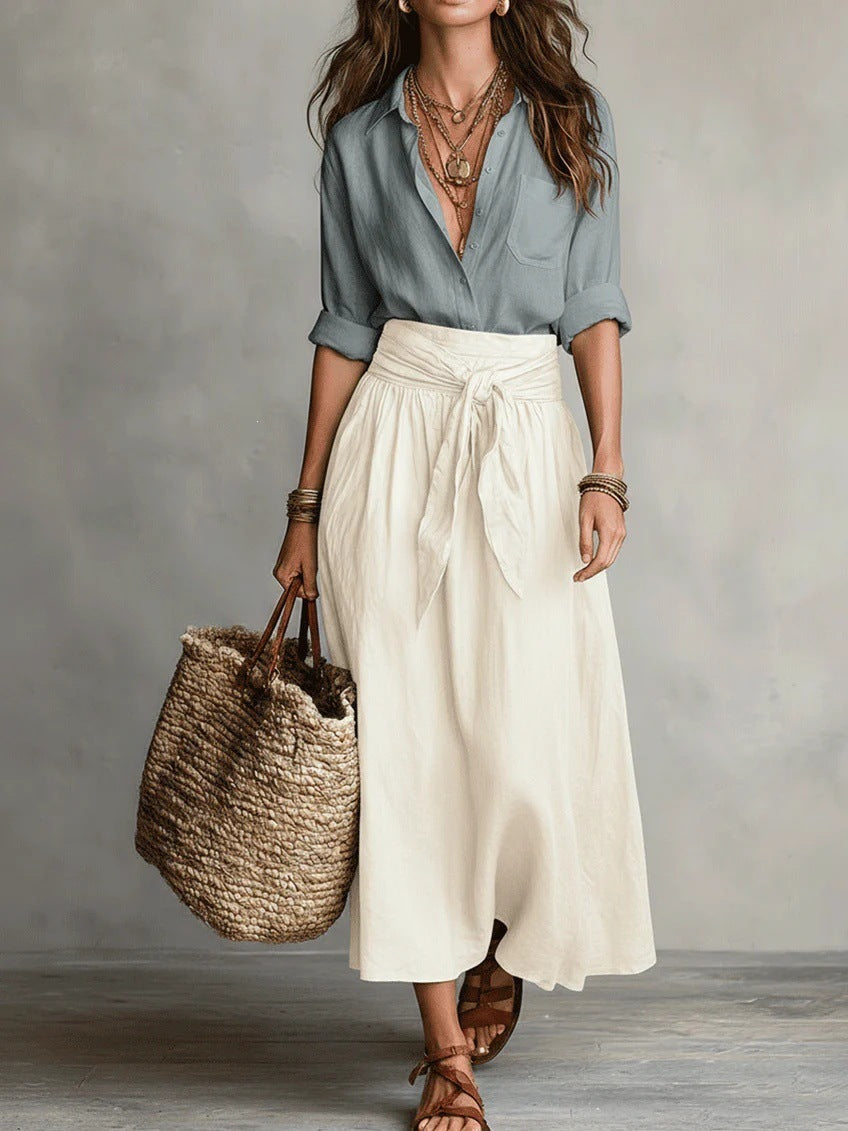 Nora | Conjunto Dos Piezas: Top Negro y Falda Midi