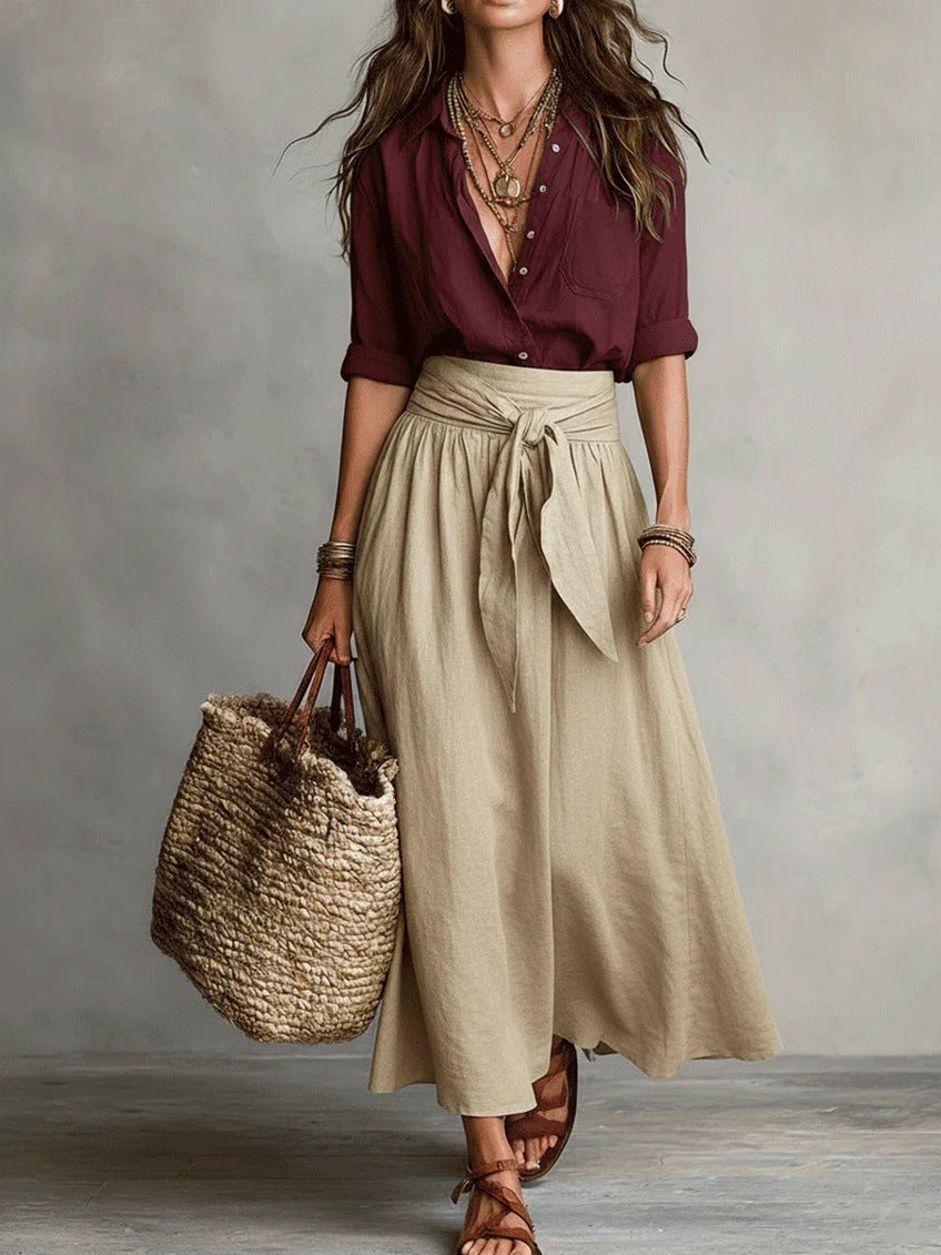 Nora | Conjunto Dos Piezas: Top Negro y Falda Midi