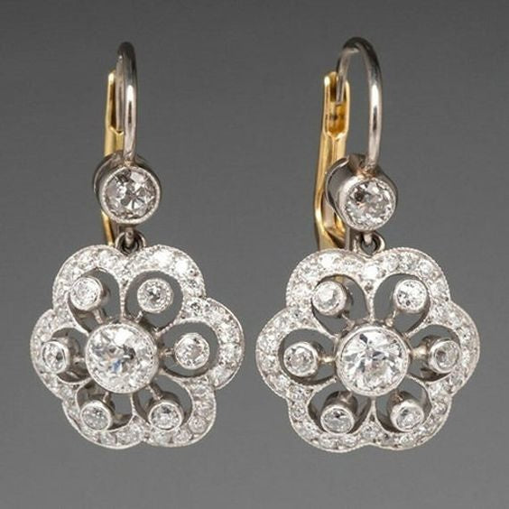 Pendientes mandala de cristal vintage con brillo deslumbrante