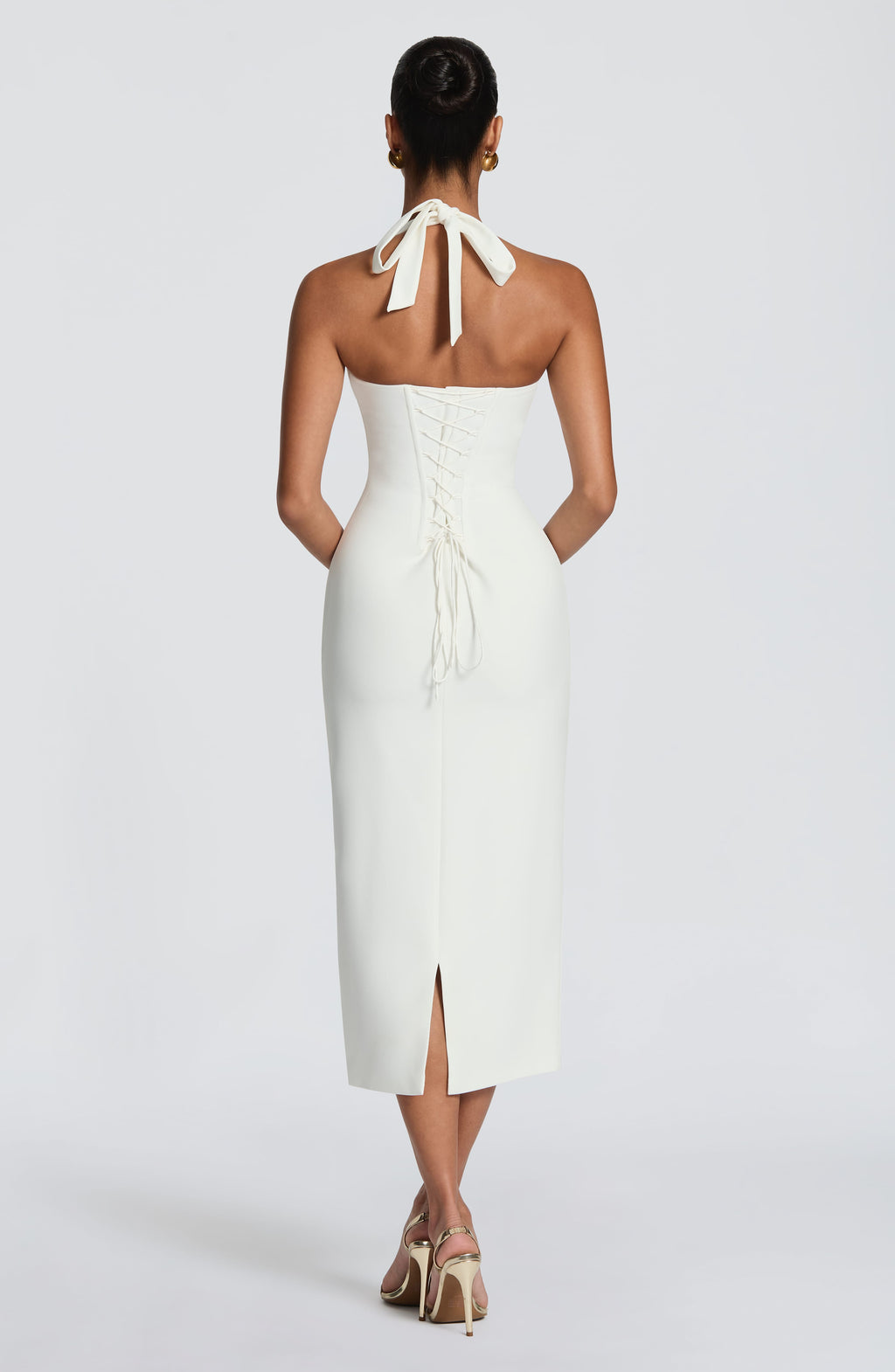 Casia™ | Vestido Midi Halter con Espalda Corsé