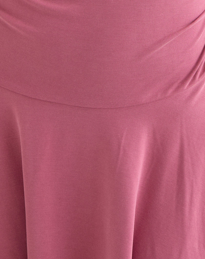 Vestido mini Sunmi en cupro color frambuesa