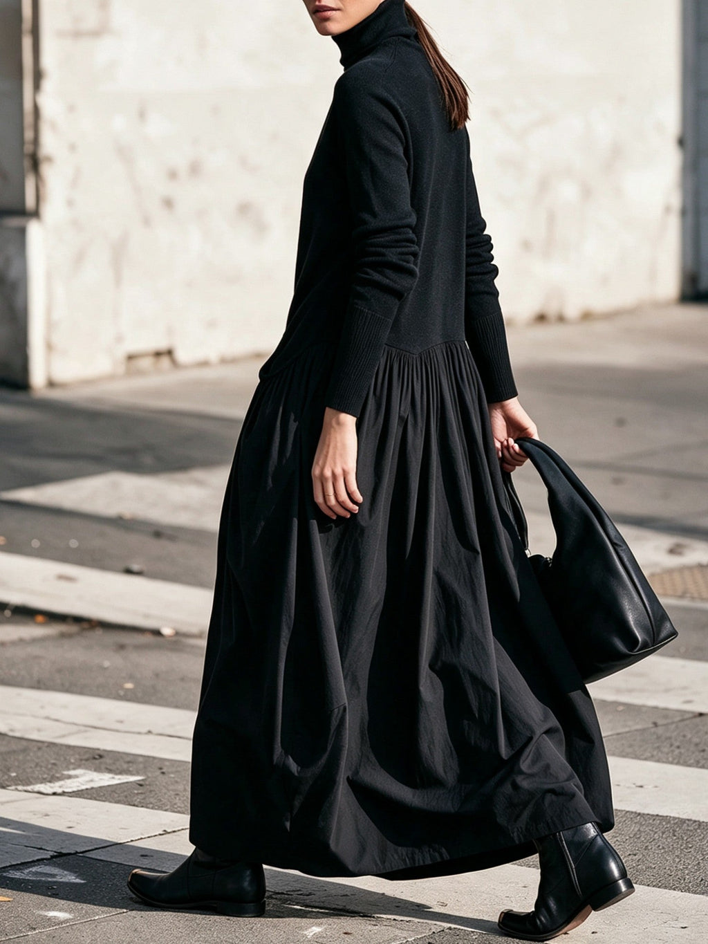 Monique | Vestido largo oversize con cuello alto