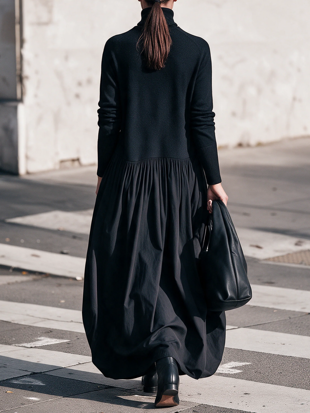 Monique | Vestido largo oversize con cuello alto
