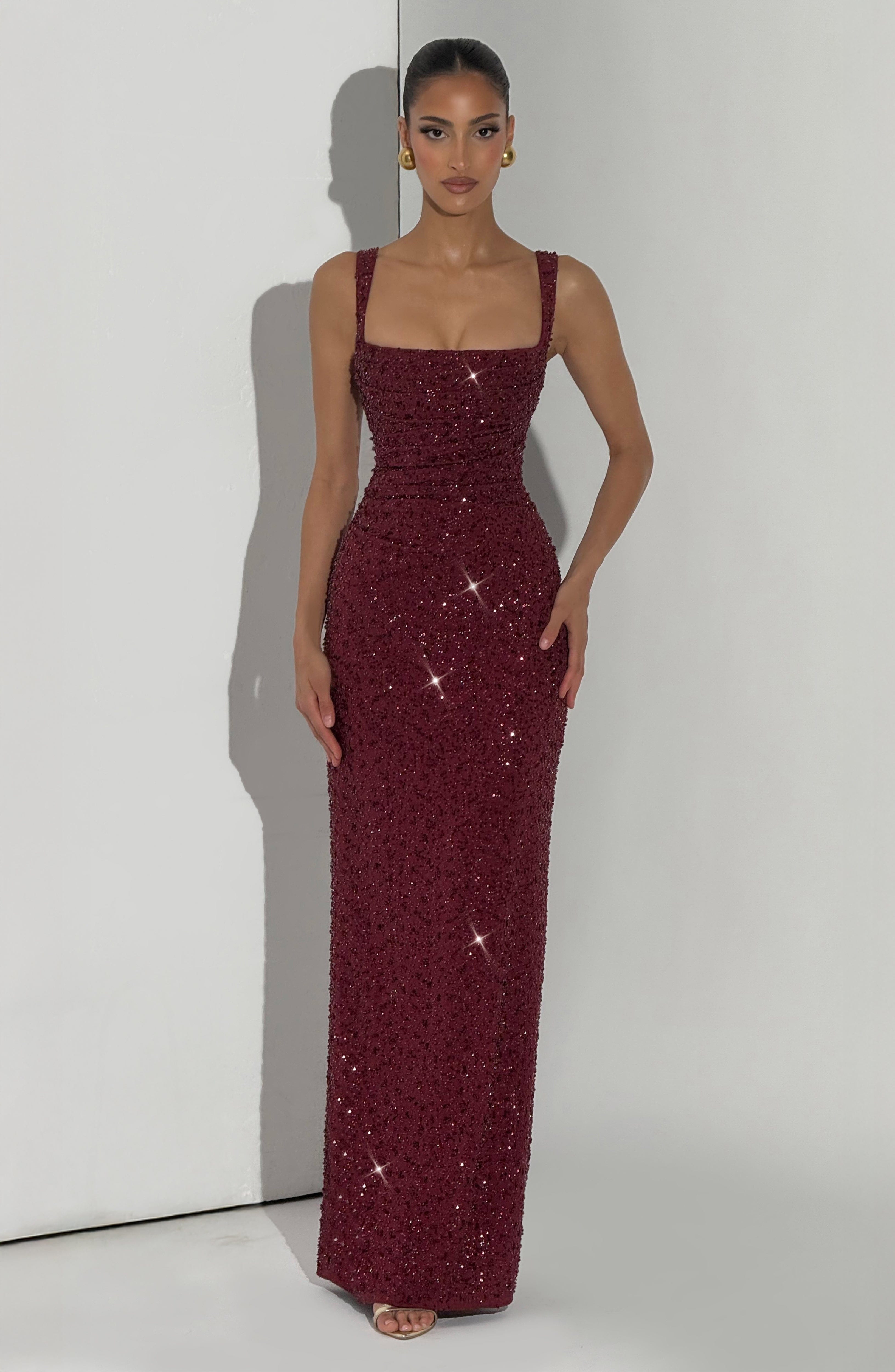 Perla™ | Vestido largo de lentejuelas con espalda descubierta — brilla en cada paso