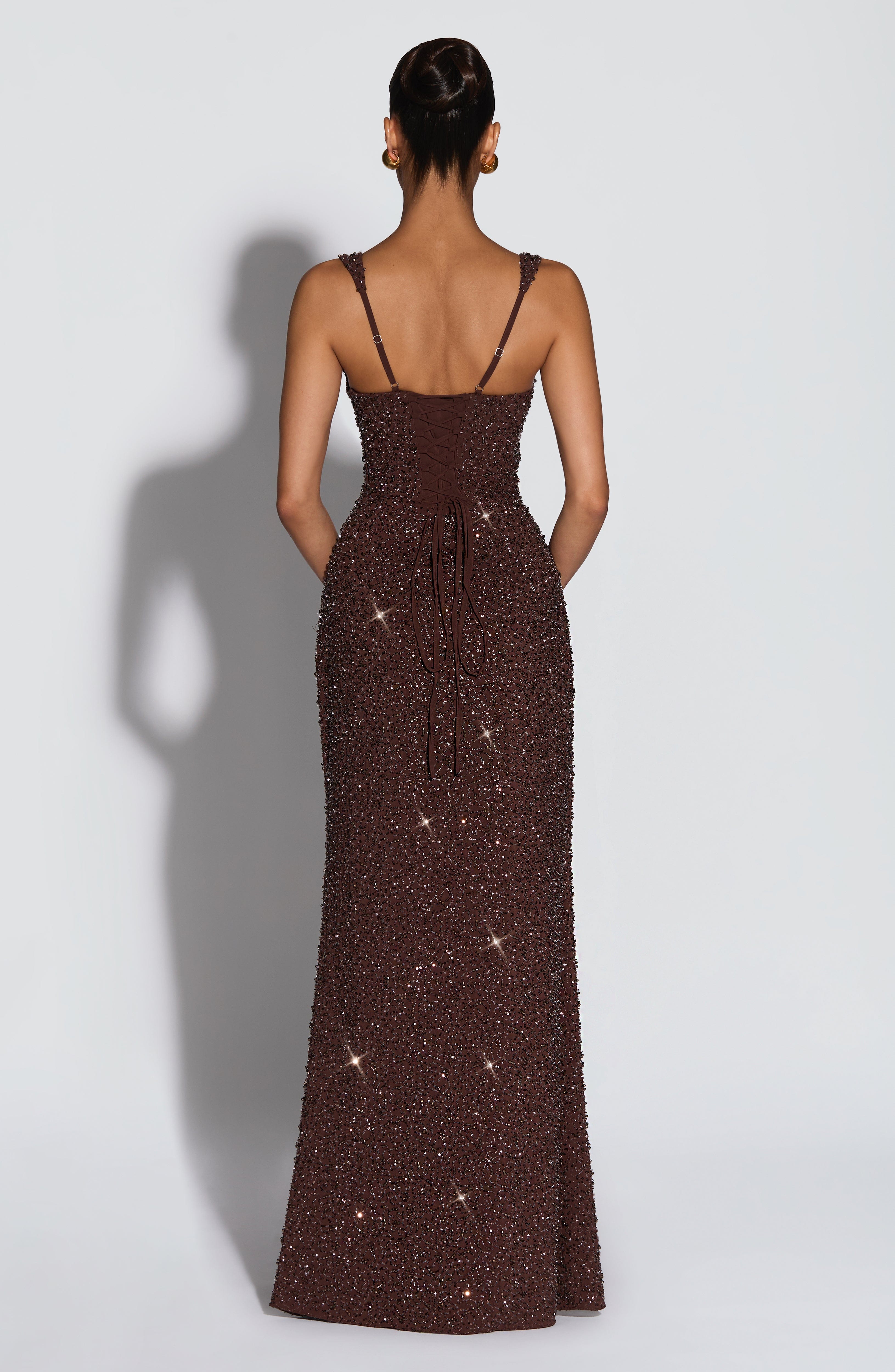 Perla™ | Vestido largo de lentejuelas con espalda descubierta — brilla en cada paso
