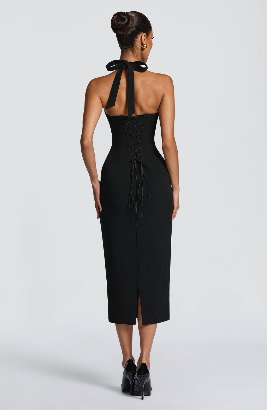 Casia™ | Vestido Midi Halter con Espalda Corsé