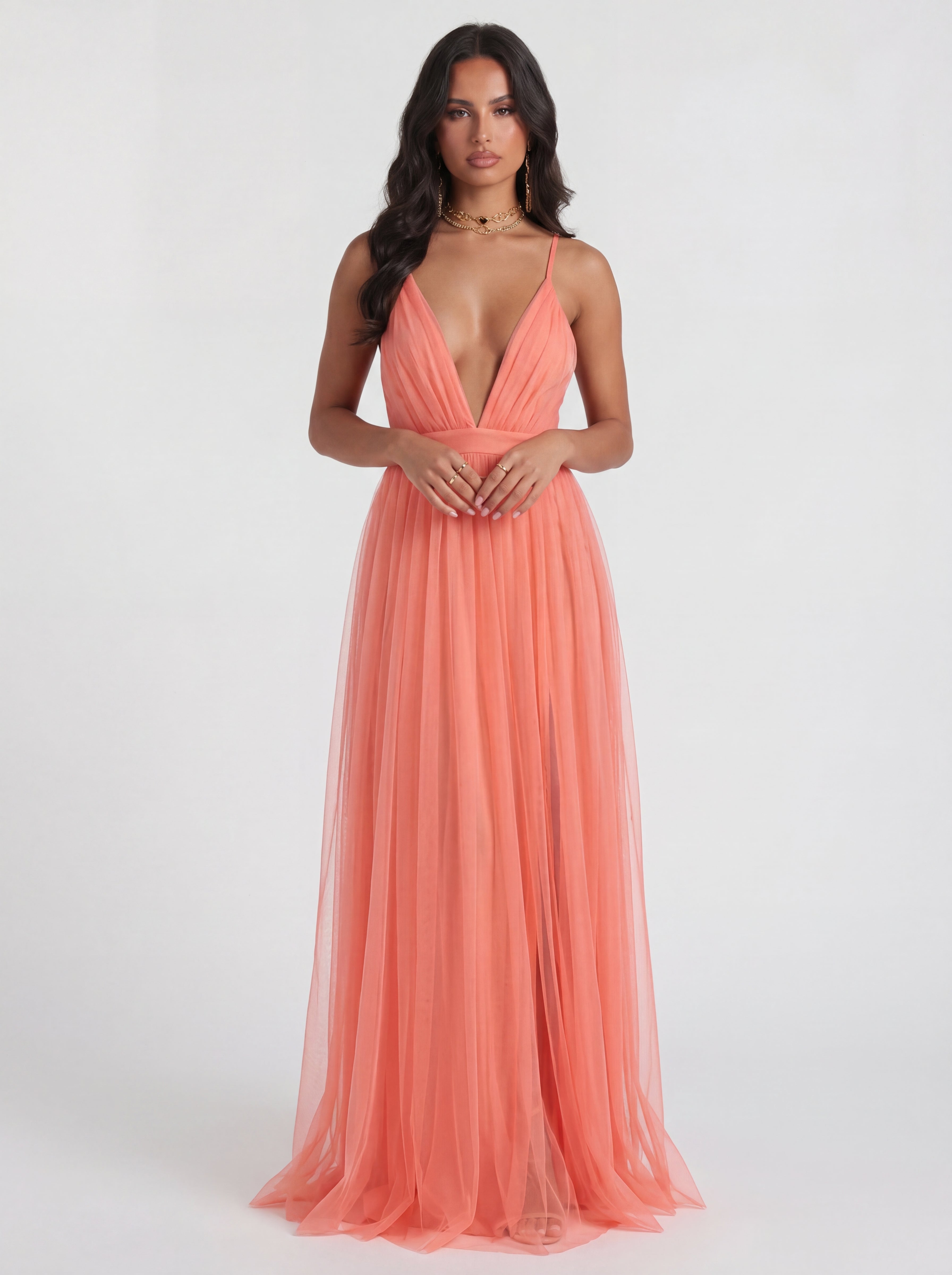 Irune | Vestido Largo Coral