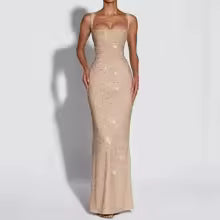Perla™ | Vestido largo de lentejuelas con espalda descubierta — brilla en cada paso