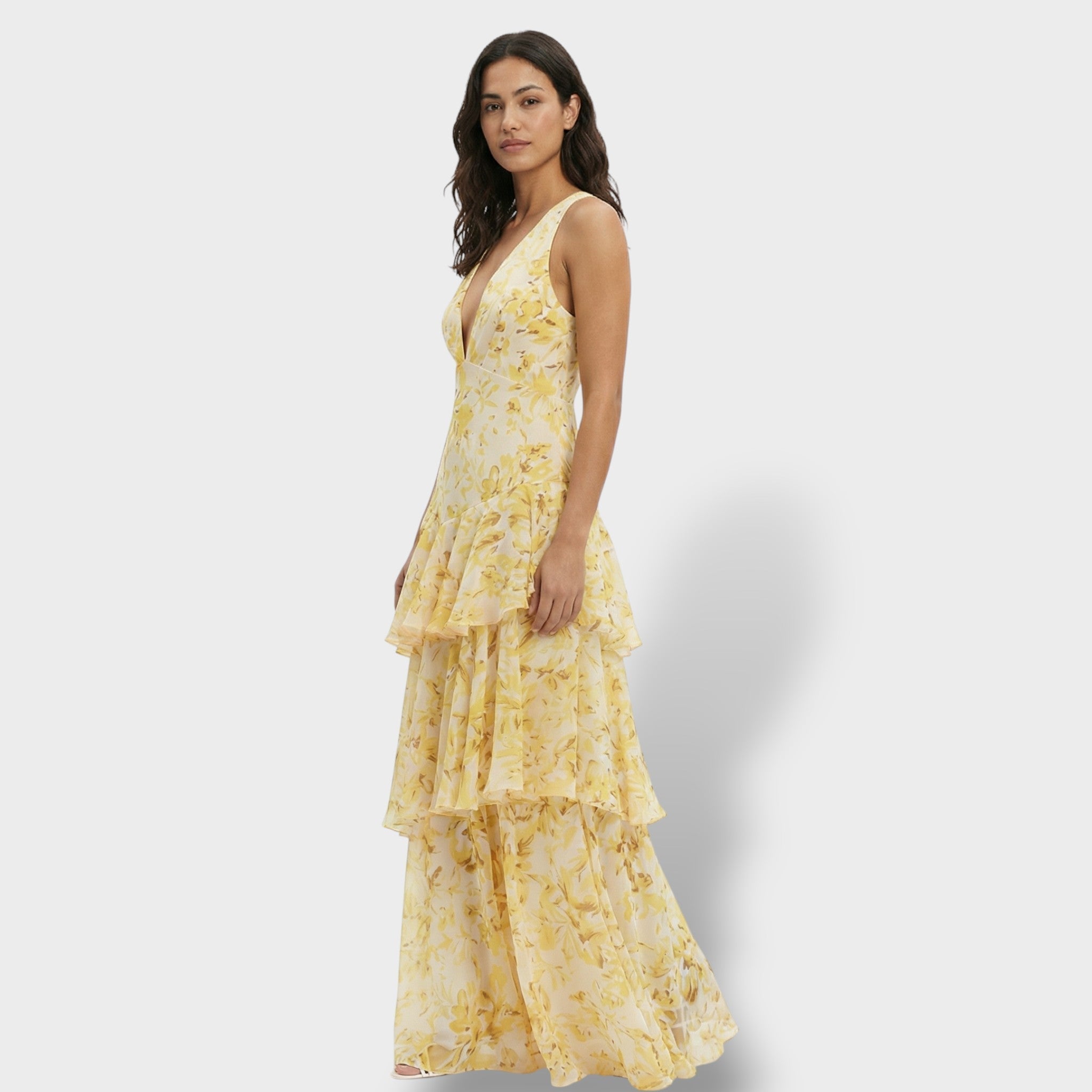Emma Vestido Largo Elegante Escote V