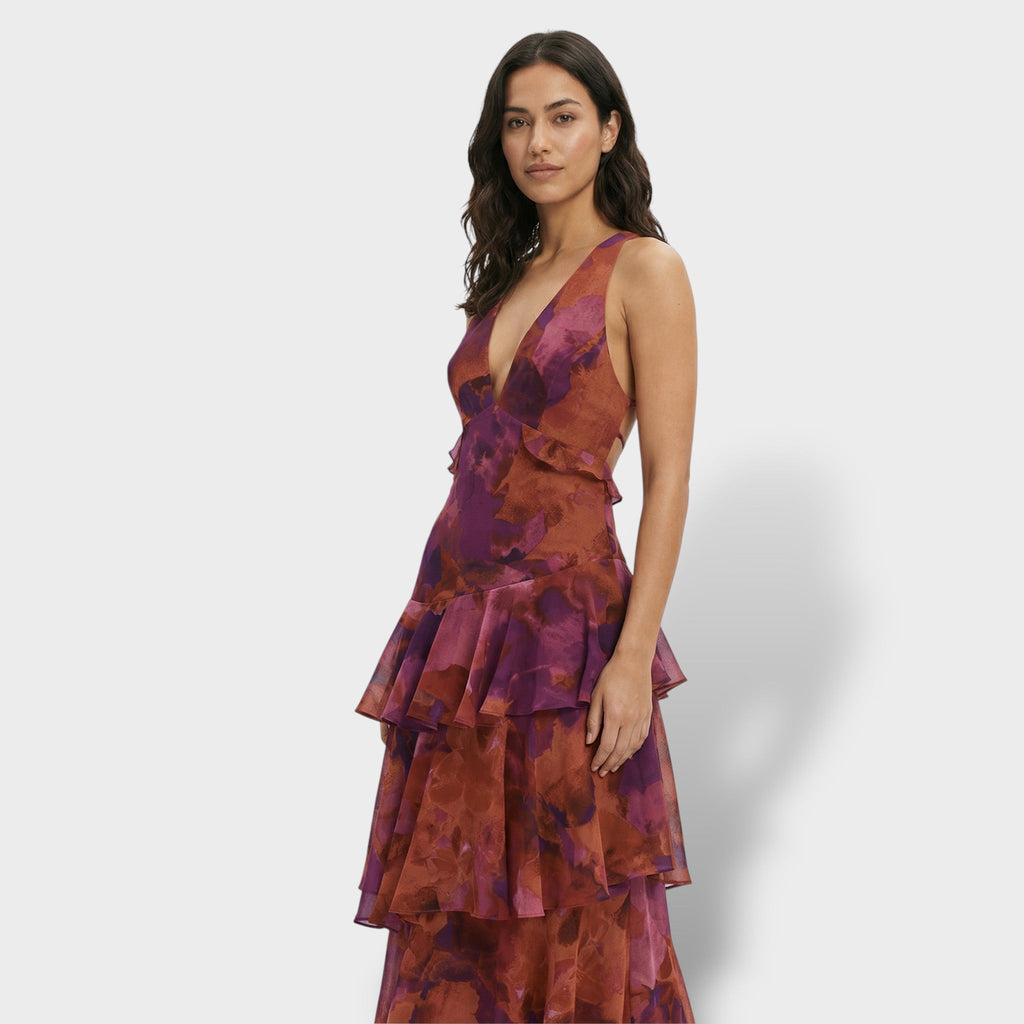 Emma Vestido Largo Elegante Escote V