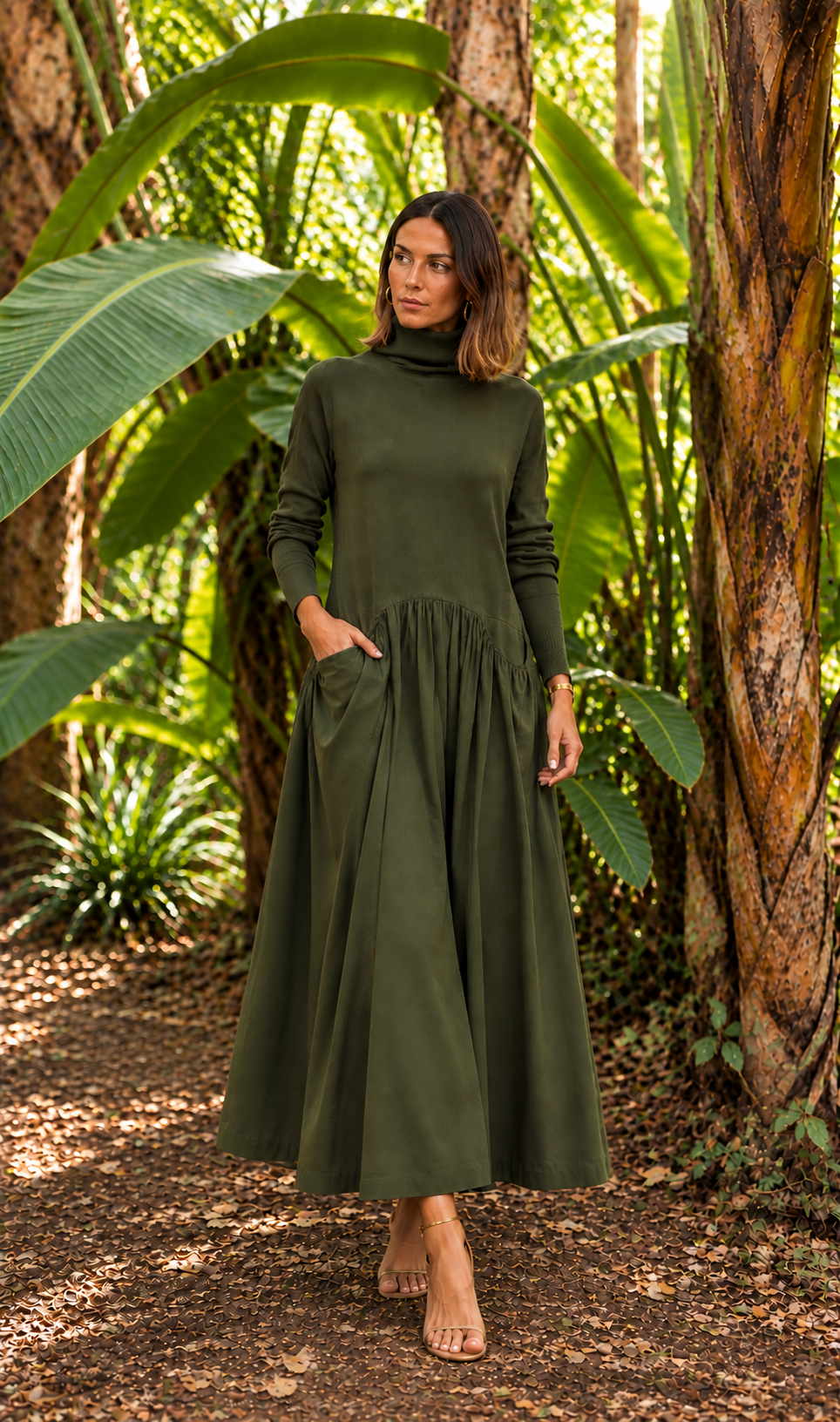 Monique | Vestido largo oversize con cuello alto