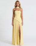 Anabel | Vestido Maxi Bicolor sin Tirantes con Pañuelo