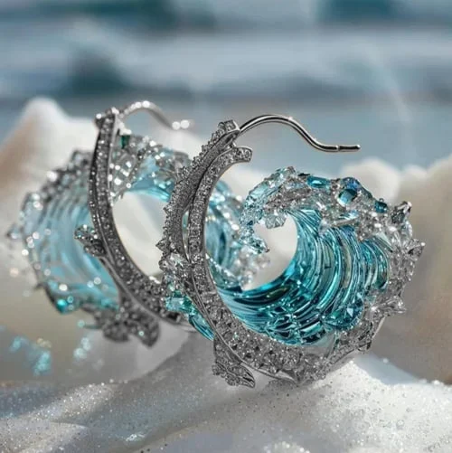 Pendientes Ocean: Aros Brillantes de Estilo Marino