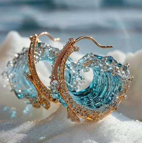 Pendientes Ocean: Aros Brillantes de Estilo Marino