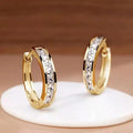Pendientes aro de oro con cristal deslumbrante
