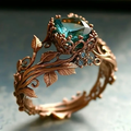 Anillo de cristal verde natural con brillo radiante y diseño elegante