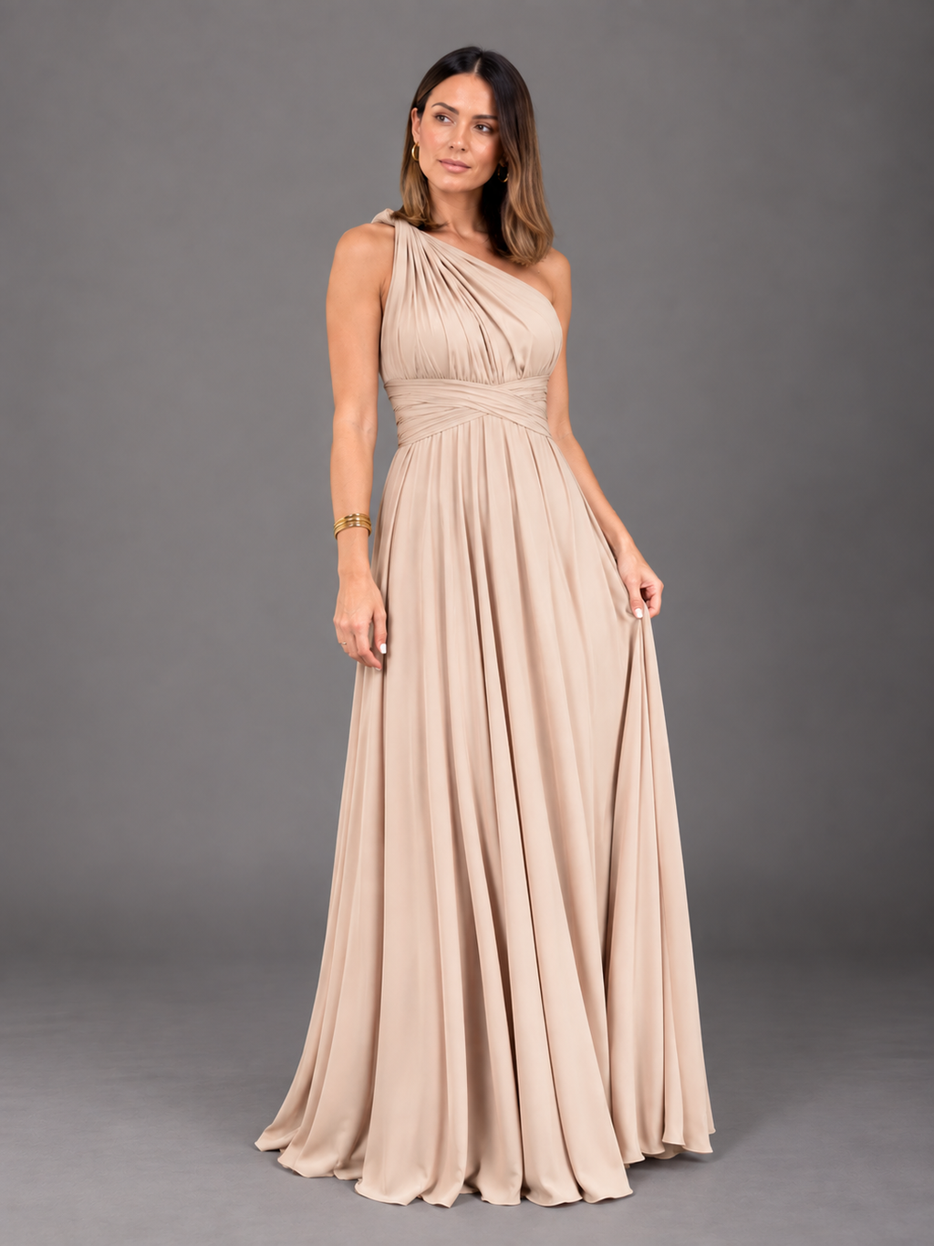 Vestido Teresa Color Champán