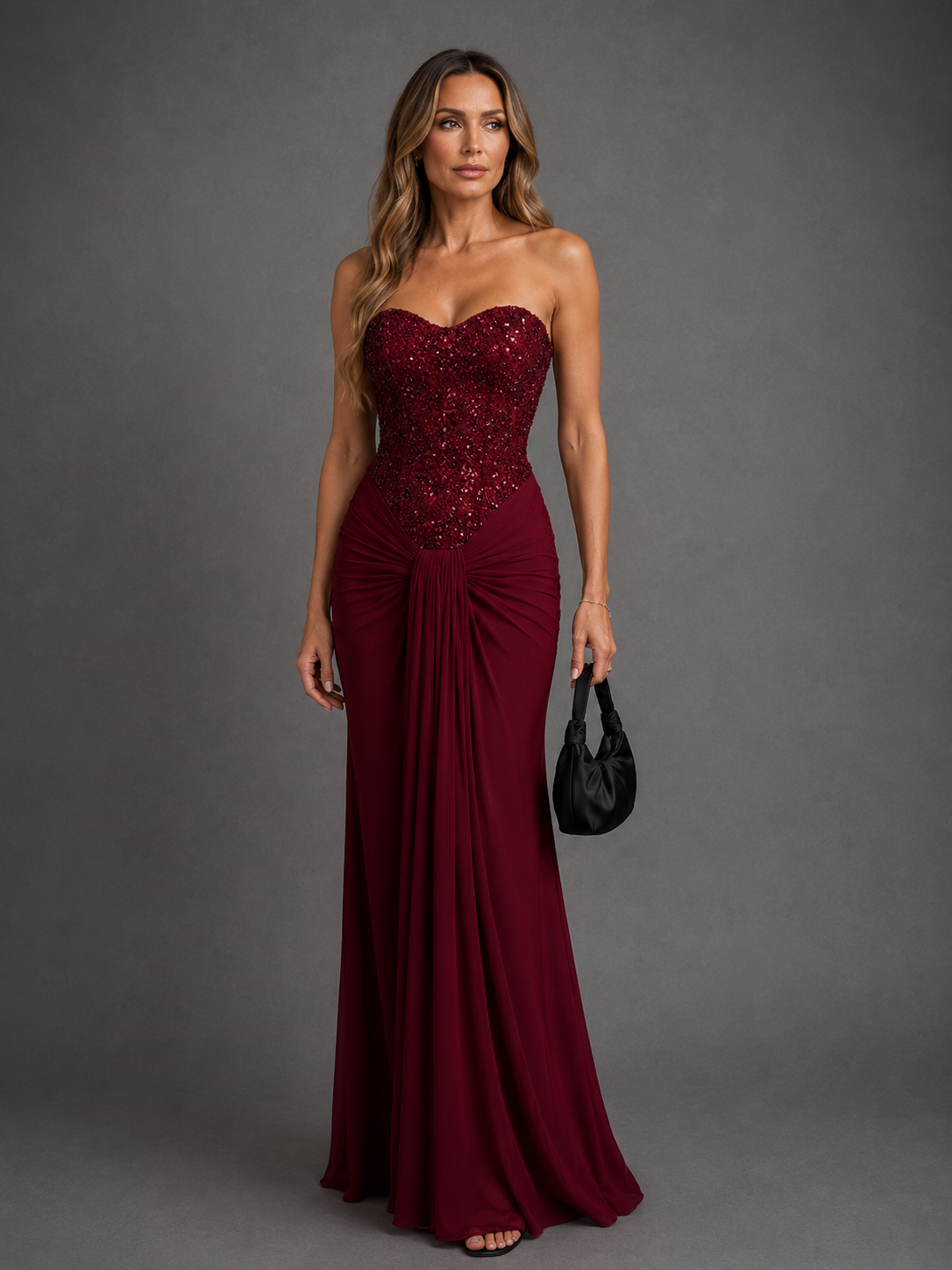 Siara | Vestido Maxi de Noche con Corpiño de Cristales