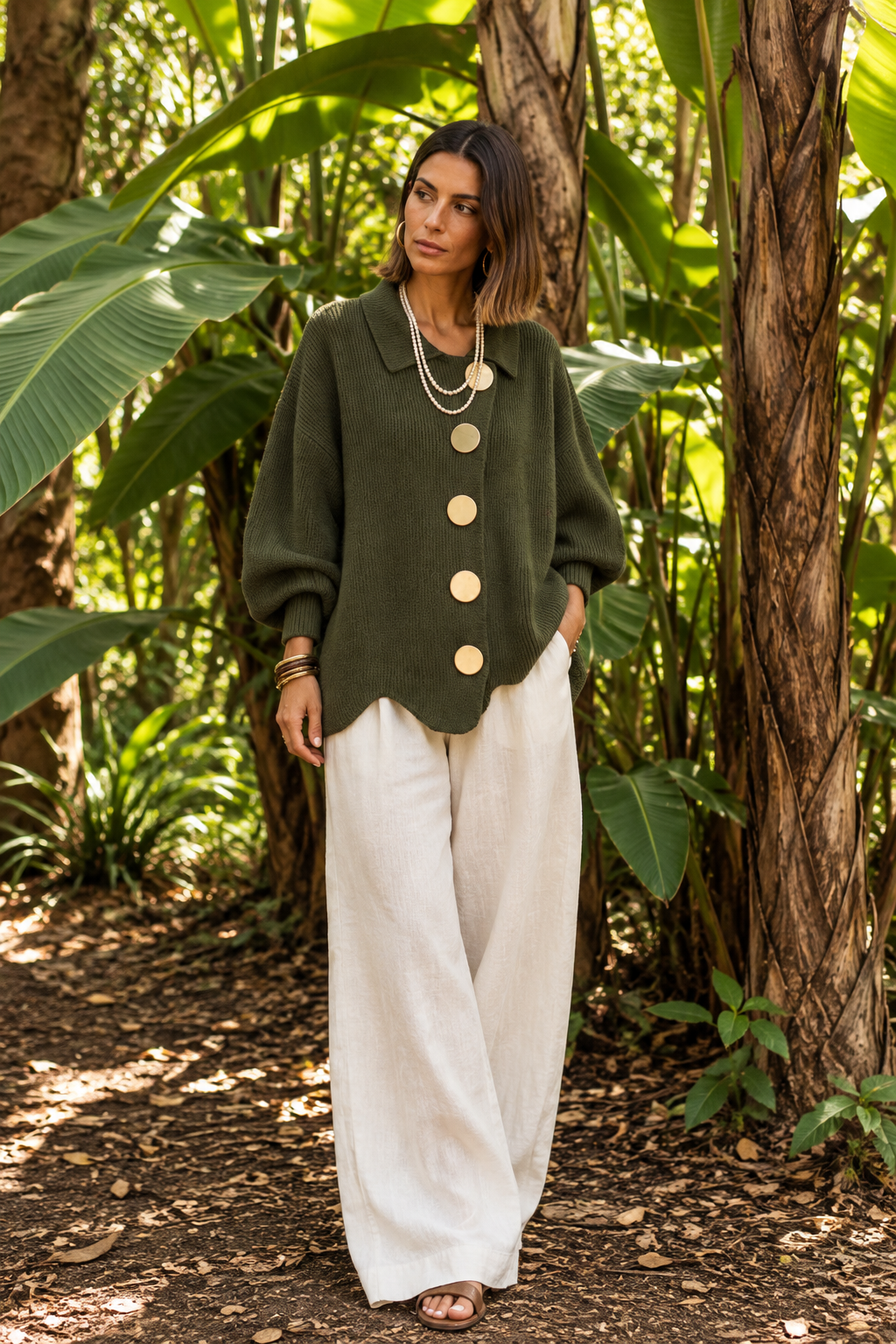 Victoire | Cárdigan oversize con grandes botones dorados
