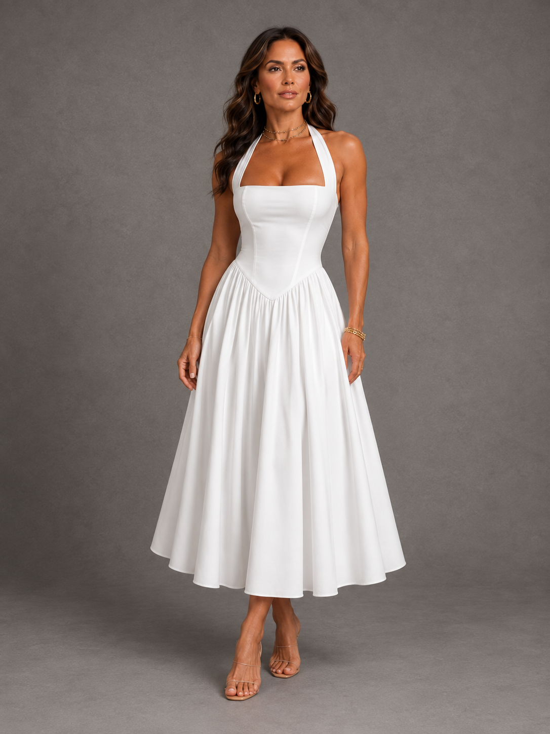 Lúna | Vestido midi halter