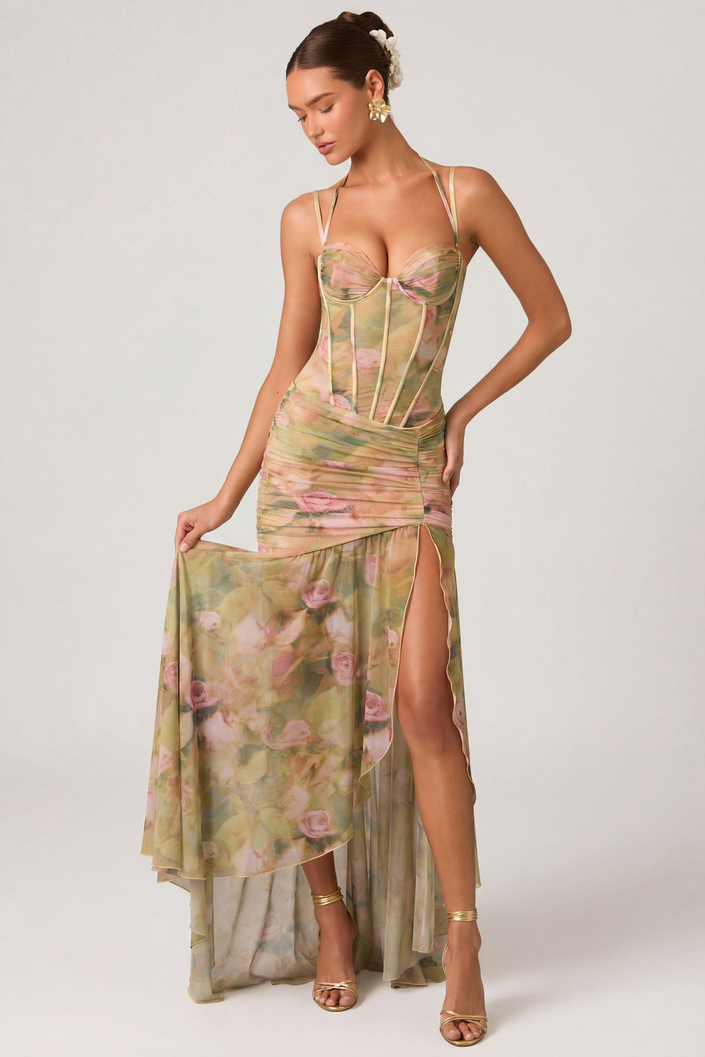 Vestido Haruna Floral Asimétrico