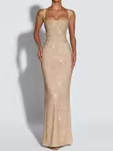 Perla™ | Vestido largo de lentejuelas con espalda descubierta — brilla en cada paso
