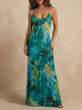 Veira™ | Vestido Maxi Malla Floral Verde
