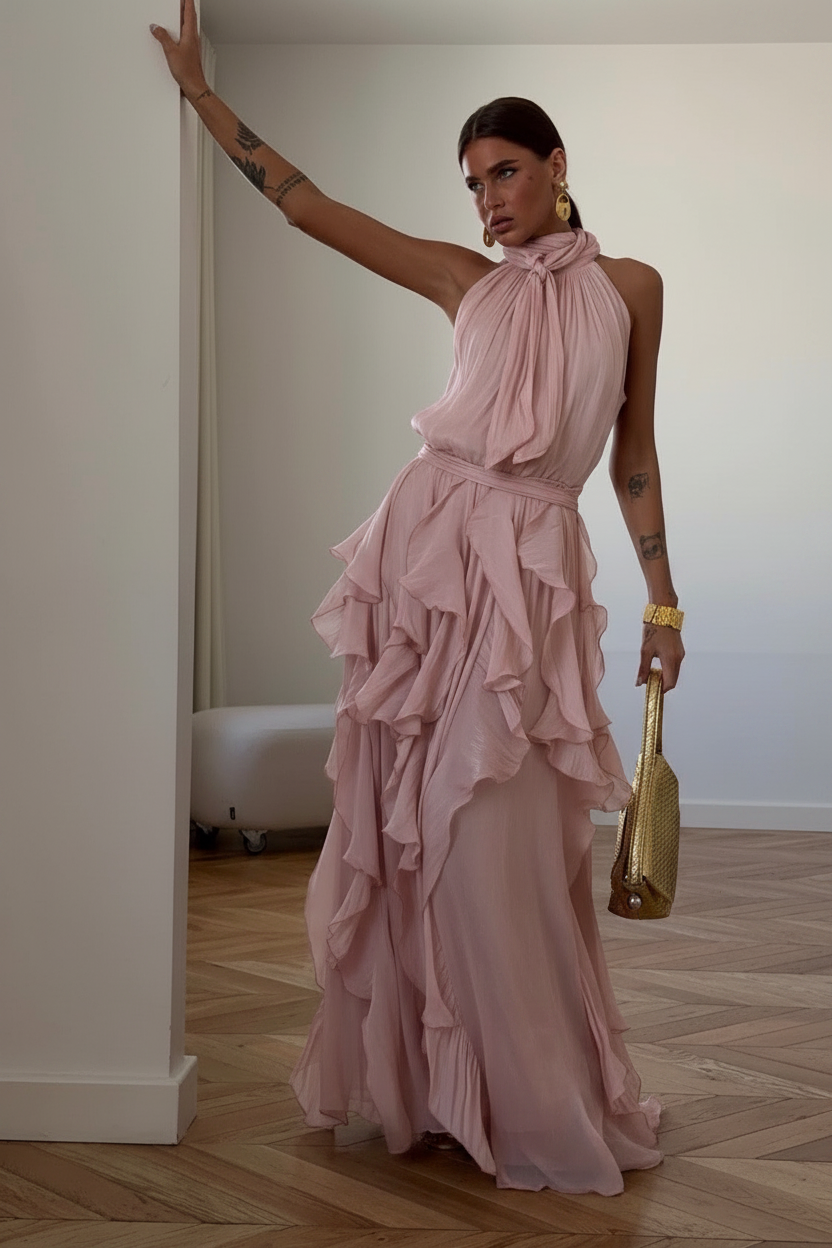Nataly | Vestido Maxi de Volantes en Cascada